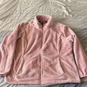 FREE2B Pink Braided Butter Pile Women's Fleece Jacket